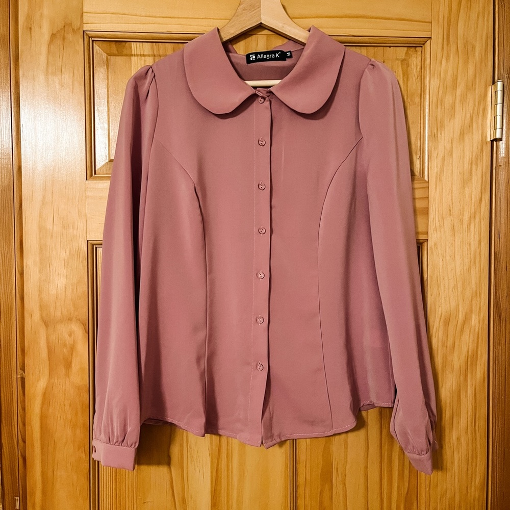 Peter Pan Collar Button Up Blouse